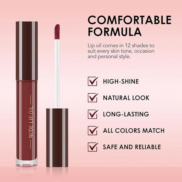 Hydrating Lip Glow Oil, Plumping Lip Oil, Tinted Lip Plumper Gloss,Younger-Looking Lips | Nourishing Long Lasting Non-Stic...