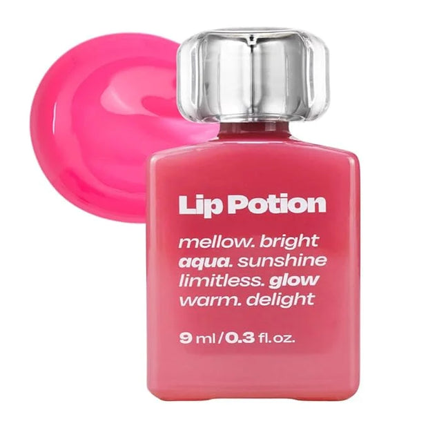 Lip Potion Aqua Glow No.7 Pink Soda | Hydrating, Non-Sticky Gloss with Sheer Radiance | 0.3 Oz - Product Image