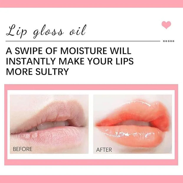 Hydrating Lip Glow Oil Set, Plumping Lip Oil Moisturizing Nourishing Shiny No-Sticky Transparent Tinted Lip Gloss Balm, Na...
