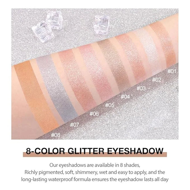 Monochrome Pressed Eyeshadow, Waterproof Neutral Powde Mini Shimmer Rose Gold Brown Eyeshadow, sombras para ojos, Talc, Pa...