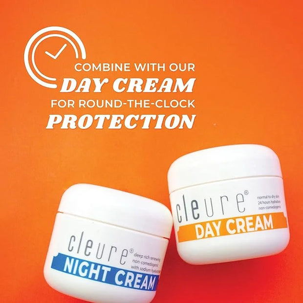 Cleure Hyaluronic Acid & Shea Butter Anti-Aging Night Cream for Sensitive Skin, Gluten, Salicylate, Paraben & Fragrance Fr...