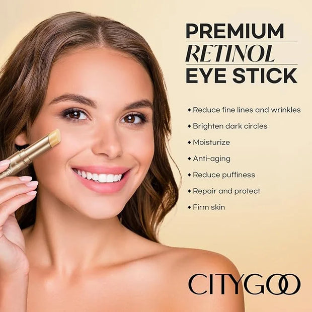 CITYGOO Retinol Eye Stick With Collagen, Hyaluronic Acid For Dark Circle, Under Eye Cream Anti Aging, For Puffiness and Ba...