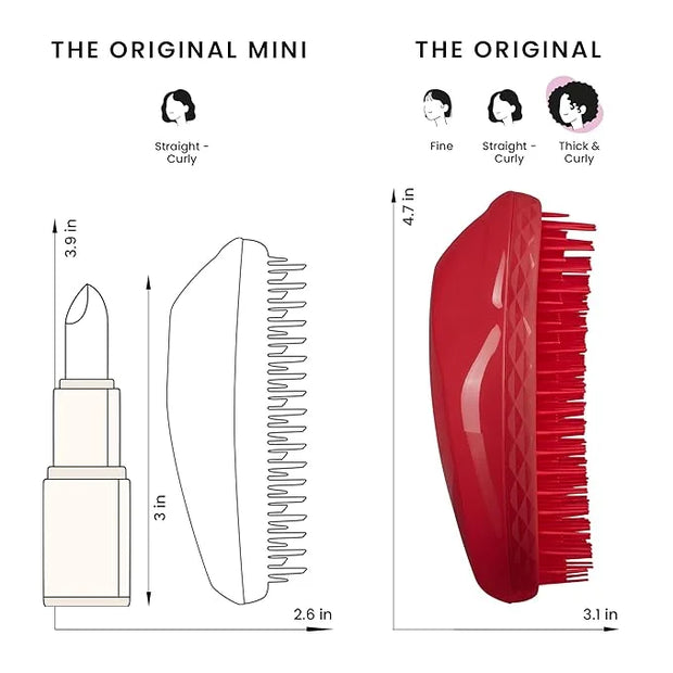 Tangle Teezer Original Detangler Brush, Dry & Wet Hair Brush for Thick & Curly Hair Types, Salsa Red - Product Image