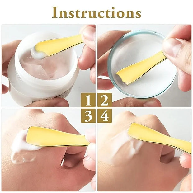 Sibba 3 Pieces Facial Massage Spatula Sticks Mini Skincare Tiny Spoons Face Eye Cream Lotion Makeup Applicator Tools Brush...