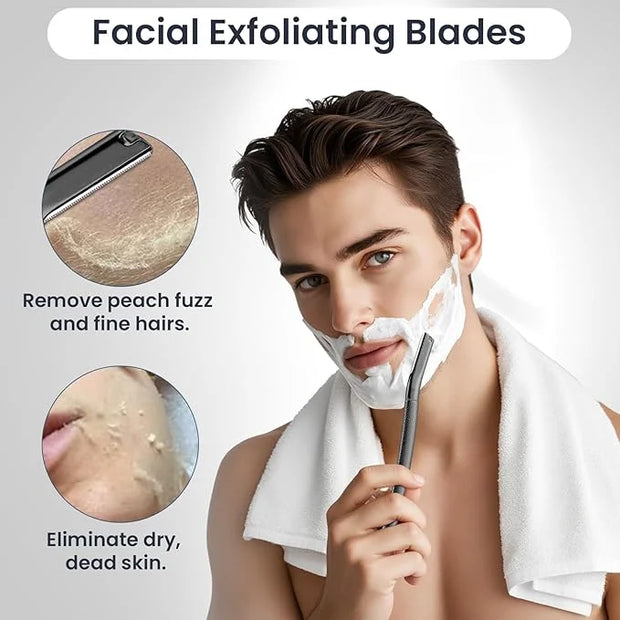 Dermaplaning Tool for Face, Dermaplane Razor for Peach Fuzz with Metal Grip, Professional Eyebrow Razor for Women, Facial ...