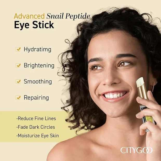 CITYGOO Eye Cream For Dark Circles: Eye Puffiness Under Eye Bags Treatment - Anti-Wrinkle (Snail Eye Stick 1 Count) - Prod...