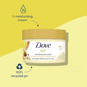 Dove Exfoliating Body Polish Body Scrub Crushed Almond and Mango Butter 4 Count Exfoliating Scrub for Dry Skin Gently Exfo...