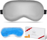 Sleep Mask w/ Cooling Gel Eye Mask, Silk Eye Mask for Sleeping, Hot & Cold Eye Masks, Blindfold Eye Cover Sleeping Mask fo...