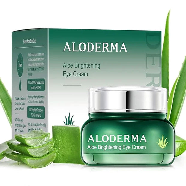 Aloderma Brightening Eye Cream with Organic Aloe Vera - Hydrating Effect for Dark Circles & Puffiness with Caffeine & Sage...