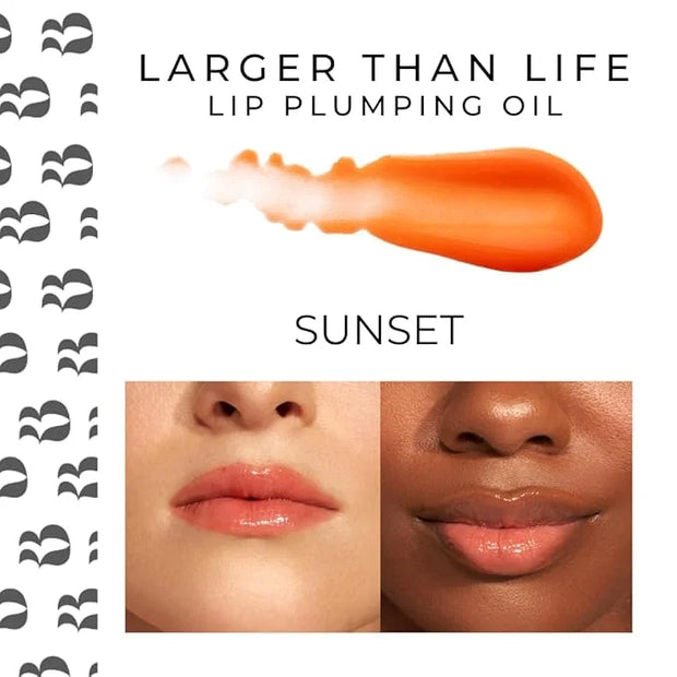 Rinna Beauty Larger Than Life Lip Plumping Oil Gloss with Plumping Peptide, Sunset - Product Image