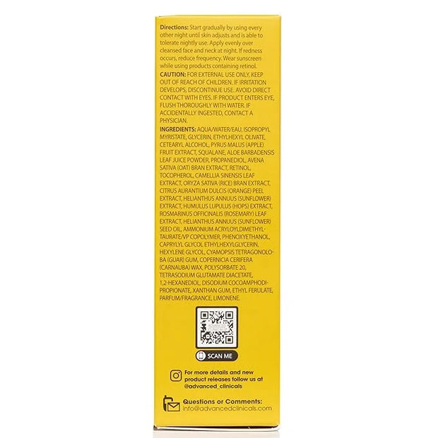 Advanced Clinicals Retinol Serum For Face | Visible Anti Aging Retinol Serum Skin Care Face Moisturizer With Vitamin E Hel...