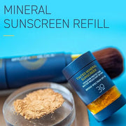 Brush On Block Mineral Sunscreen Powder Refill, Natural Broad-Spectrum SPF 30, Safe for Sensitive Skin, UVA UVB Face Prote...
