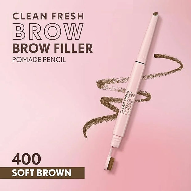 Covergirl Clean Fresh Brow Filler Pomade, 400 Soft Brown, Eyebrow Pencil, Ultra-Precise Tip, Creamy Formula, Highly Pigmen...
