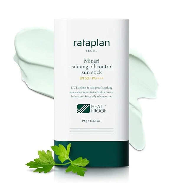 Rataplan Minari Calming Oil Control Sun Stick SPF 50+ PA++++ - Korean Sunscreen Stick for Face, Matte Sunscreen for Oily S...