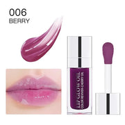 Hydrating Lip Glow Oil, Lip Oil Gloss Transparent Toot Tinted Nourishing Long Lasting Repairing Lightening Lip Lines (BERR...