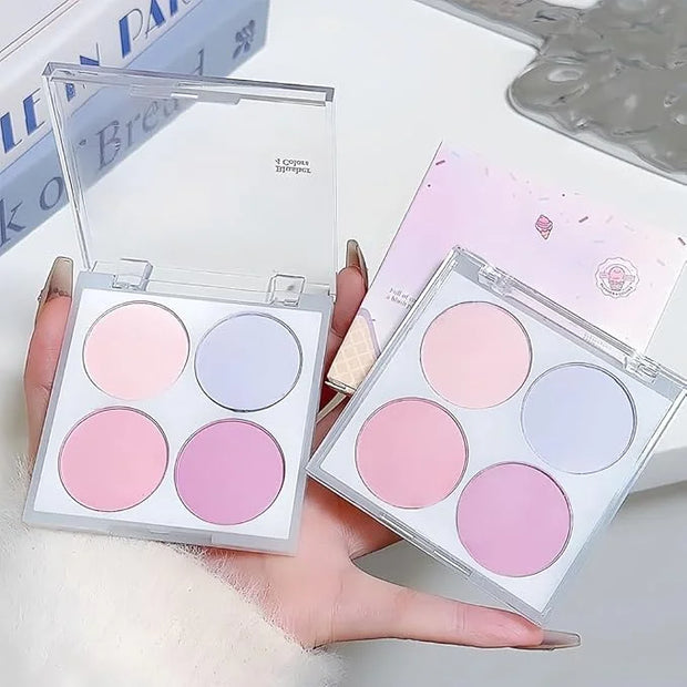Face Blushes Quads, Matte Blush Makeup Palette, Light Pink Lavender Dark Pink and Mauve Cream Blushes Palette, Makeup for ...