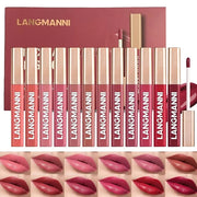 Jolilab 12 Colors Cream Texture Lip Gloss Set - Highly Pigmented, Long - Lasting, Moisturizing Makeup for Women（Set 12Colo...