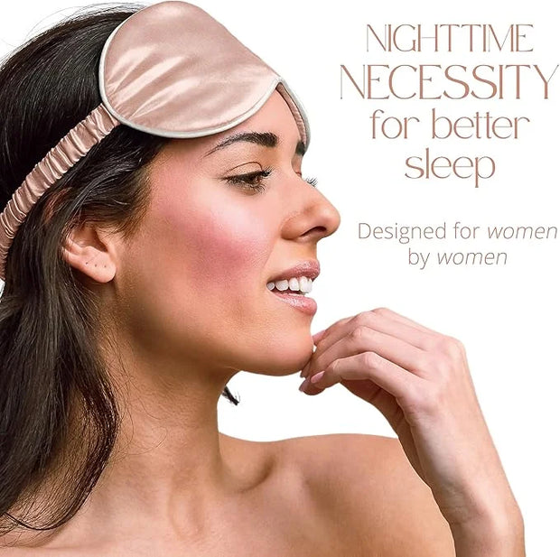 Grace & Company Silky Satin Eye Mask for Women - Premium Pink Satin Silk Sleep Mask - Hydrating, Ultra Soft & Lightweight ...