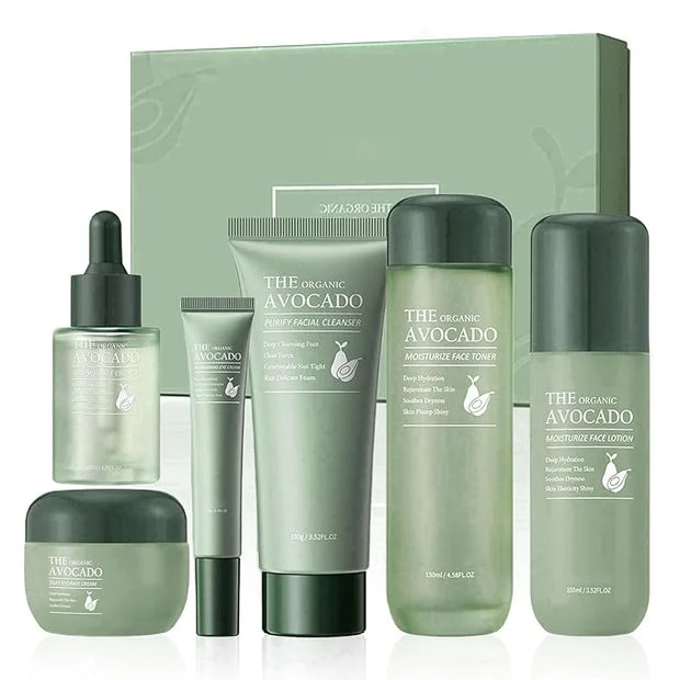 Avocado Skin Care Set, Face Skin Care Set For Women, Skin Care Kit for Women Teens - Cleanser, Toner, Face & Eye Cream, Se...