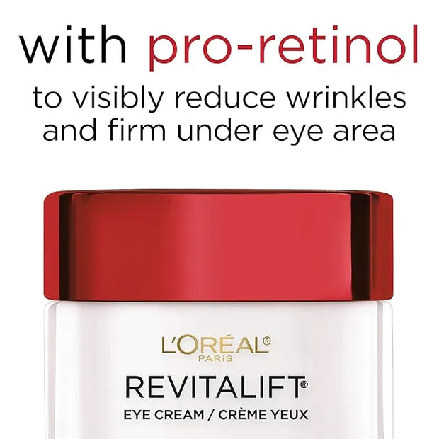 L'Oreal Paris Skincare Revitalift Anti-Wrinkle and Firming Eye Cream with Pro Retinol, Treatment to Reduce Dark Circles, F...