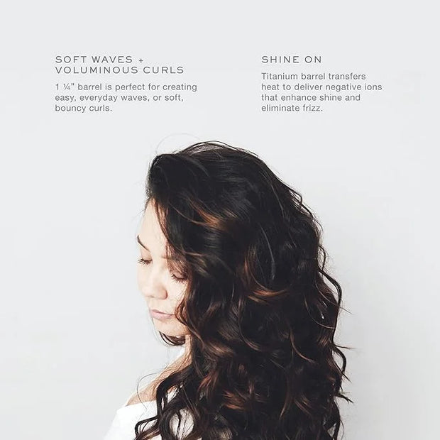 Kristin Ess Hair 1 1/4 Inch Rotating Curling Iron Pivot Wand for Beach Waves - Dual Voltage + Auto Shut Off - Long Barrel ...