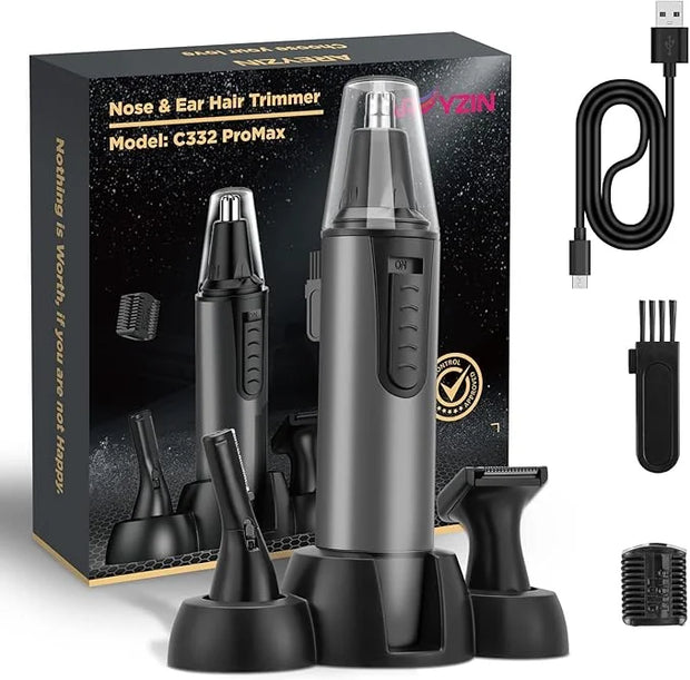 AREYZIN Nose Hair Trimmer for Men,Rechargeable Ear and Nose Trimmer Kit,Professional Painless Eyebrow Facial Hair Clipper,...