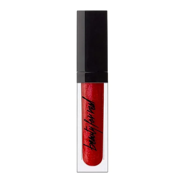 Beauty For Real Lip Gloss + Shine, Light My Fire - Opaque Everyday Red - Non-Sticky Plumping & Hydrating Gloss - Light & M...