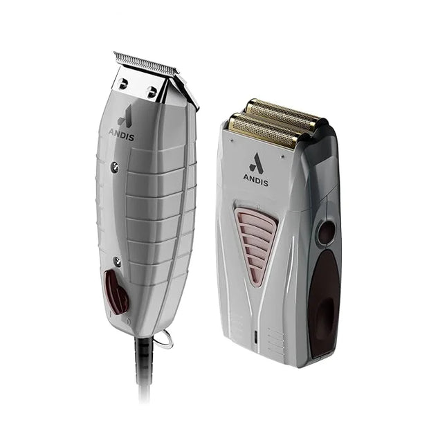 Andis 17270 Finishing Combo T-Outliner Trimmer & Pro Foil Lithium Titanium Foil Shaver - Professional Finishing Hair Clipp...