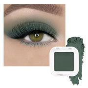 evpct Dark Green Matte Single Eyeshadow Palette, Forest Green Cream Eye Shadow Palette Makeup Singles for Older Women Matt...