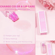 2PCS Magic Color Changing Lip Oil - Big Brush, Long Lasting Shimmery, Warm Change Hydrating Lip Gloss - Product Image