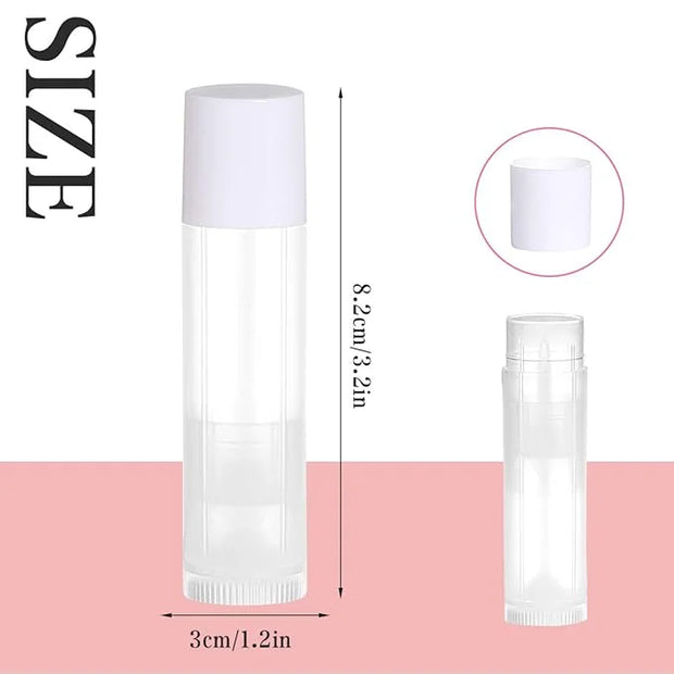 100 Sets Empty Lip Balm Tubes Clear,