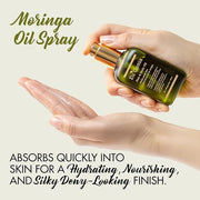 Eu'Genia Shea Face, Lip & Body Shea & Moringa 3-PC Gift Set – Hydrating Lip Balm, Nourishing Body Oil, 12oz Dermatological...
