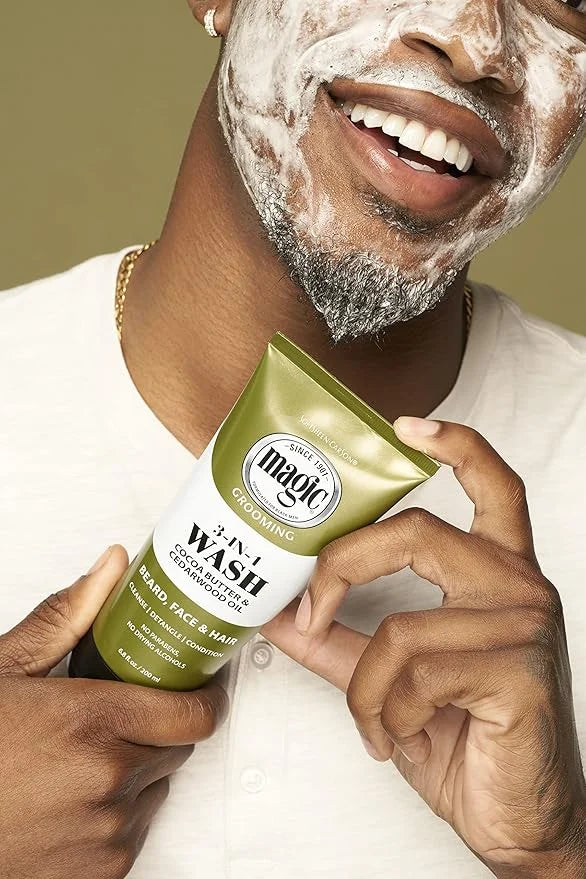 Softsheen-Carson Magic Shaving Beard Grooming Kit for Men with Cedarwood Oil, Includes Beard Butter, Scrub and Cleanser, G...