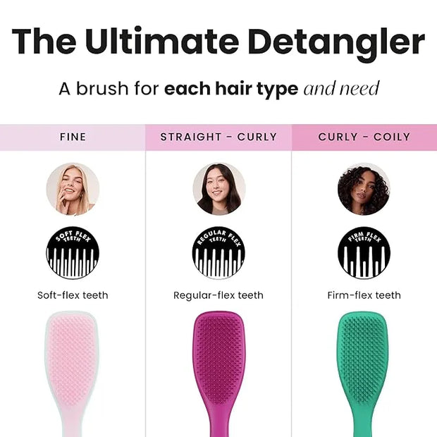 Tangle Teezer Ultimate Detangler Curly Hair Brush, Dry & Wet Hairbrush, Reduces Frizz & Breakage, for 3C to 4C Curly Hair ...