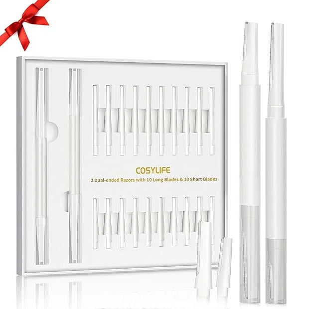 Dermaplaning Tool for Face Eyebrow Razor, Includes 2 Dual End Razors and 20 Blade Refills Exfoliating Face Razors for Wome...