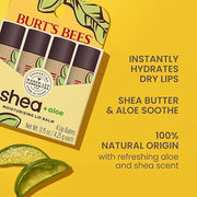 Burt's Bees Shea and Aloe Moisturizing Lip Balm, Lip Moisturizer With Responsibly Sourced Beeswax, Tint-Free, Natural Orig...