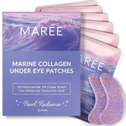 MAREE Violet Eye Gels - Marine Collagen Under Eye Patches for Puffy Eyes - Undereye Mask Patches for Women - Moisturizing ...