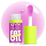 NYX PROFESSIONAL MAKEUP Fat Oil Chillz, Moisturizing, Shiny and Vegan Tinted Lip Gloss - Strawberry Slush (Sheer Pinkish P...