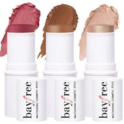 KIMUSE Multi Stick Trio Face Makeup, Cream Blush Stick for Cheeks & Lips, Contour Stick & Highlighter Makeup Sticks for Al...