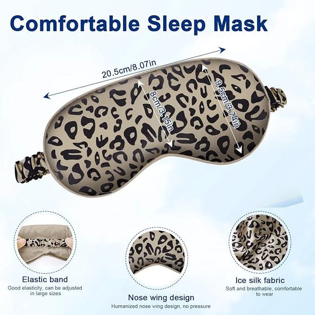 Sleep mask w/Cooling Gel Eye Mask, 2Packs Heated Eye Mask for Sleeping, Reusable Ice Silk Blackout Eye Cover Sleeping Mask...