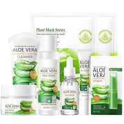 8Pcs Aloe Vera Skin Care Set - Face Care Kit With Cleanser, Mask, Toner, Serum, Lip Balm, Eye Cream, Moisturizer for Women...