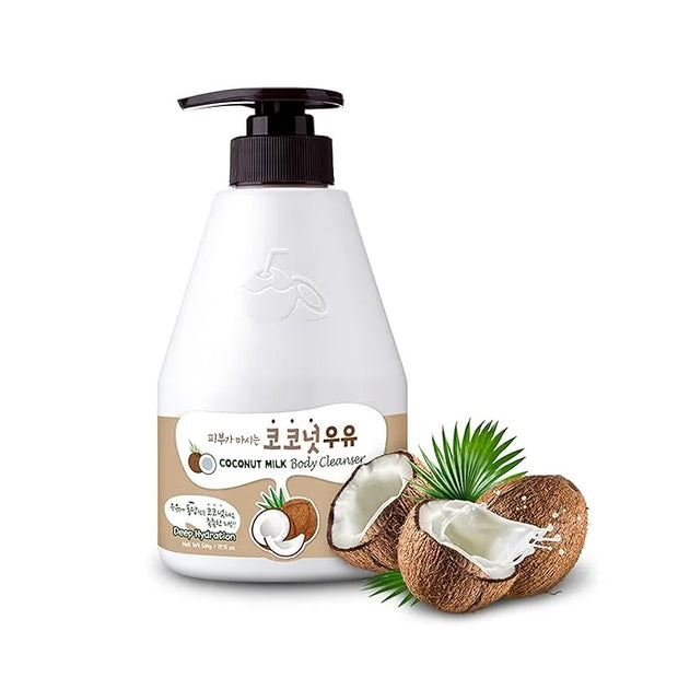 WELCOS Kwailnara Coconut Milk Body Lotion & Body Wash Set – Moisturizing & Revitalizing Korean Skincare Bundle with Coconu...