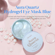 PETITFEE Aura Quartz Hydrogel Eye Mask Blue 60 pcs (30 pairs) - Eye Patch for Dark Circles, Brightens Under Eyes, Glutathi...