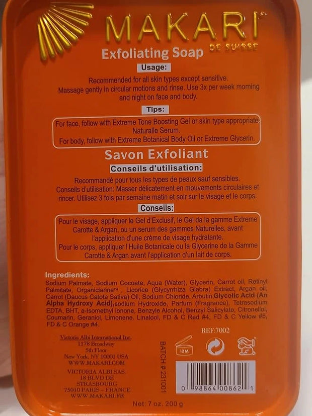 MAKARI Extreme Argan & Carrot Seed Oil Skin Toning 2 Piece Gift Set | Exfoliating Soap & Tone Boosting Body Lotion Ideal f...