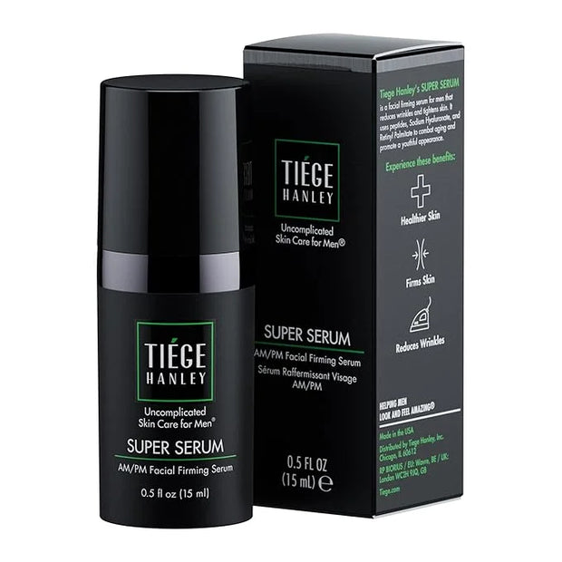 Tiege Hanley Anti-Aging Face Serum, SUPER SERUM (1-Pack) - Skin Tightening Facial Serum for Men - Mens Serum For Face with...