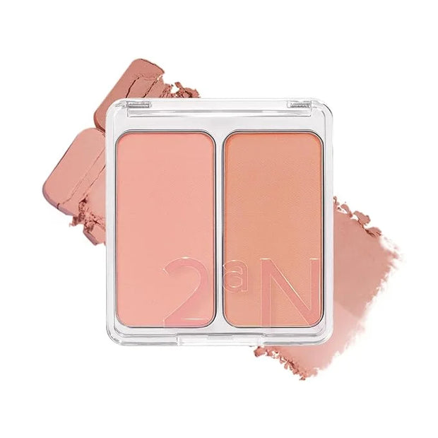2aN Dual Color Face Blusher, Buildable & Blendable Cheek Color, Natural & Vibrant Finish, Long-Lasting Powder Blush, Blend...