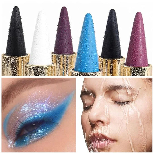 Kaely Light Blue Gel Eyeliner Pencil,Waterproof Smudge Proof Eye Liner Pen,Cat Eye Goth Halloween Makeup,Eye Black Face Pa...