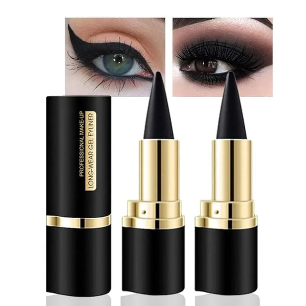 Kaely 2Pcs Gel Eyeliner Pencil, Natural Black Eyeliner Cream for Waterline, Liquid Eye Liner Waterproof Smudge Proof, Blac...