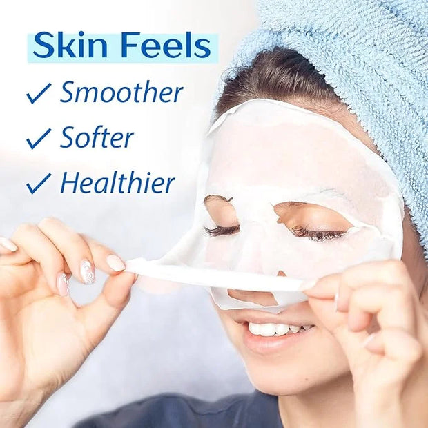 Ebanel 15 Pack Collagen Peptide Hydrating Face Masks, Instant Brightening Firming Anti Aging Face Sheet Masks, Moisturizin...