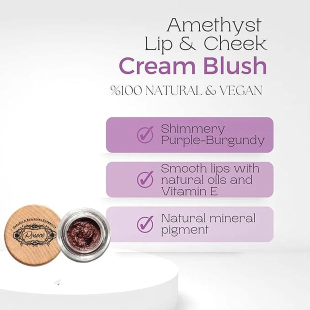 2-in-1 Cream Cheek Blush + Lip Color | Natural Mineral pigment | Soft Lips with natural oils and Vitamin E | 100% Plant in...
